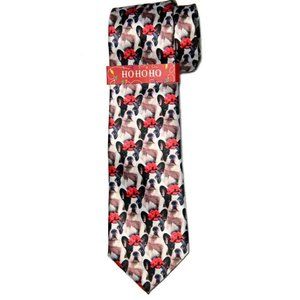 Ho Ho Ho Christmas Holiday Tie French Bulldog